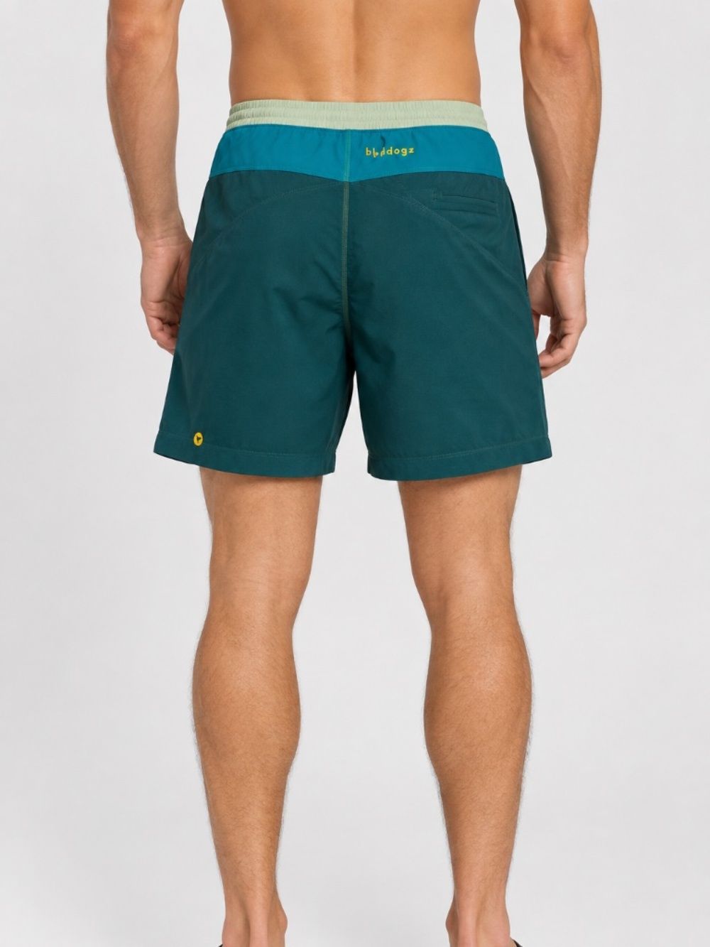 BIRDDOGS Green Colorblock 4 Way Stretch 7"Inseam Gym Shorts With Liner Medium